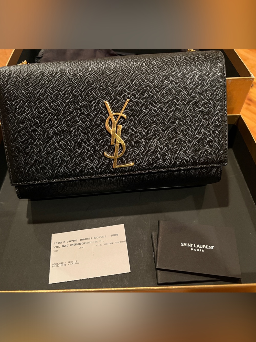 Saint Laurent Kate Medium Cross body bag in Grained Leather